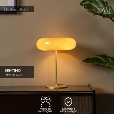 Lucide SENTINO - Lampe de table - Ø 30 cm - 3xG9 - Taupe